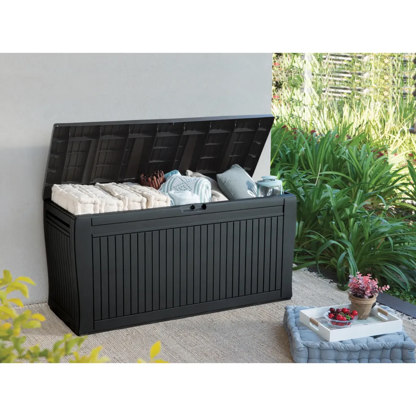 Keter Kussenbox Comfy - Kunststof - Antraciet - 270L - 116,7x44,7x57cm