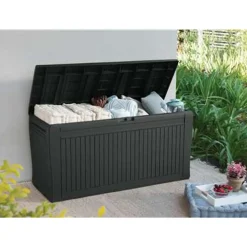 Keter Kussenbox Comfy - Kunststof - Antraciet - 270L - 116,7x44,7x57cm