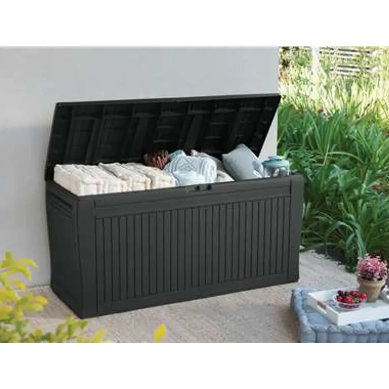 Keter Kussenbox Comfy - Kunststof - Antraciet - 270L - 116,7x44,7x57cm
