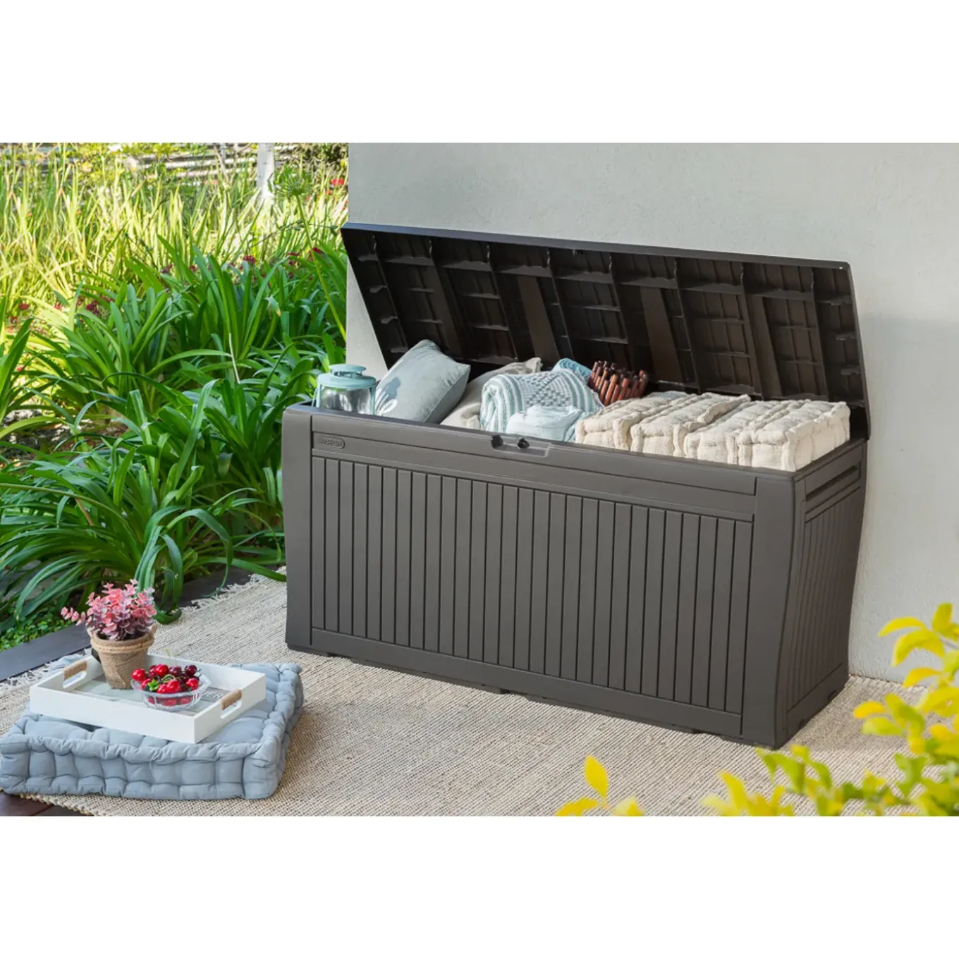 Keter Kussenbox Comfy - Kunststof - Antraciet - 270L - 116,7x44,7x57cm