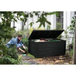 Keter Kussenbox Northwood - Houtlook - Antraciet - 630L - 155,4x73x69,3cm