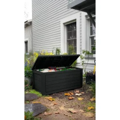 Keter Kussenbox Northwood - Houtlook - Antraciet - 630L - 155,4x73x69,3cm