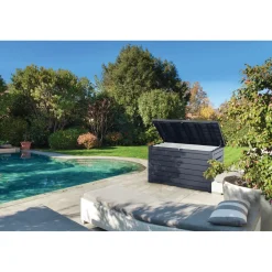 Keter Kussenbox Ontario - Houtlook - Antraciet - 870L - 147x83x86cm