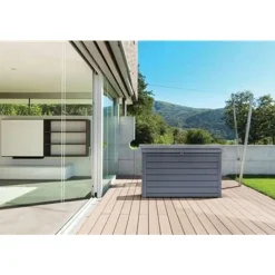 Keter Kussenbox Ontario - Houtlook - Antraciet - 870L - 147x83x86cm