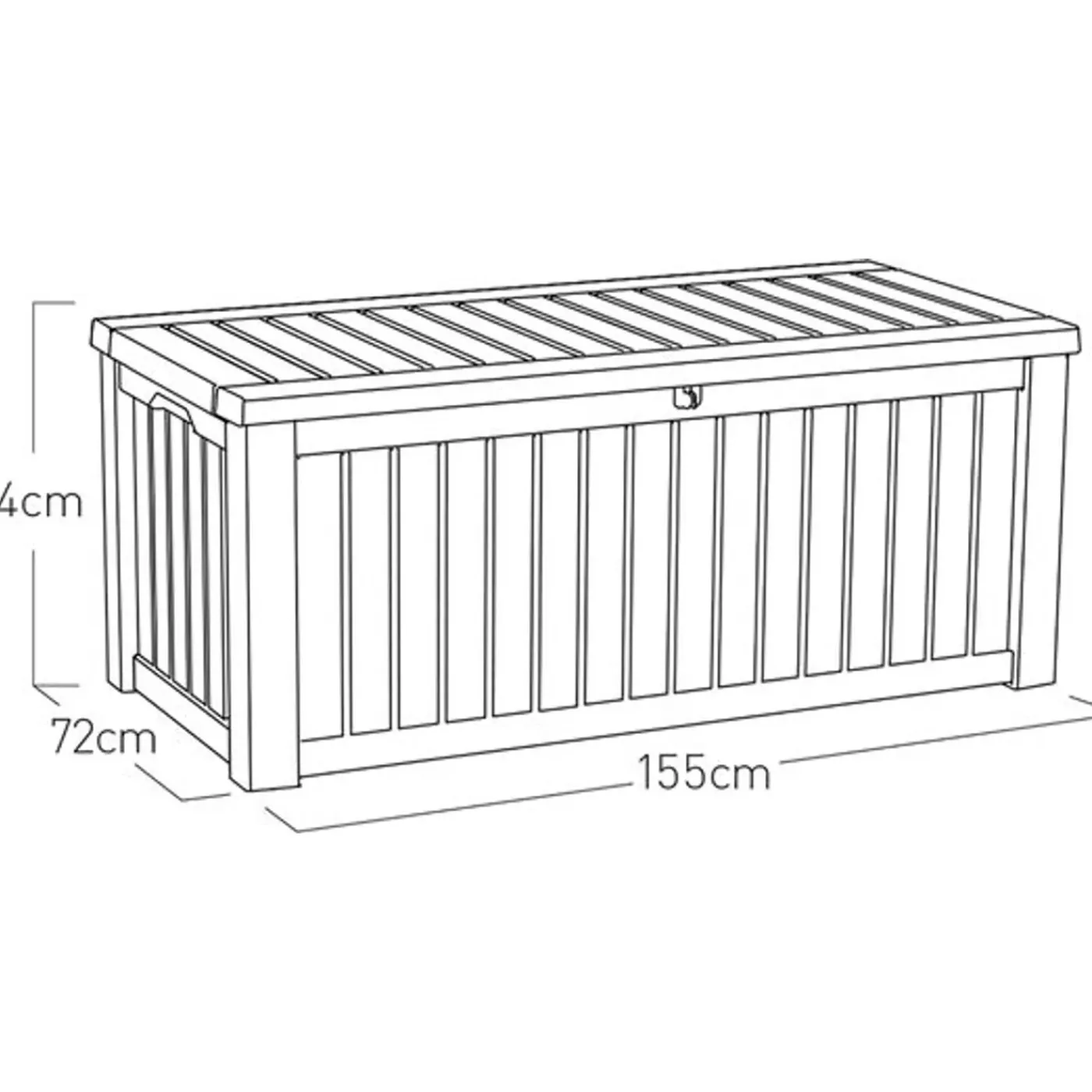 Keter Kussenbox Rockwood - Houtlook - Grijs - 570L - 155x72,4x64,4cm