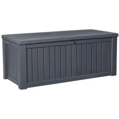 Keter Kussenbox Rockwood - Houtlook - Grijs - 570L - 155x72,4x64,4cm