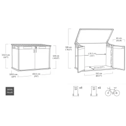 Keter Kussenbox Signature Ashwood - Houtlook - Grijs - 2020L - 190x109x132cm
