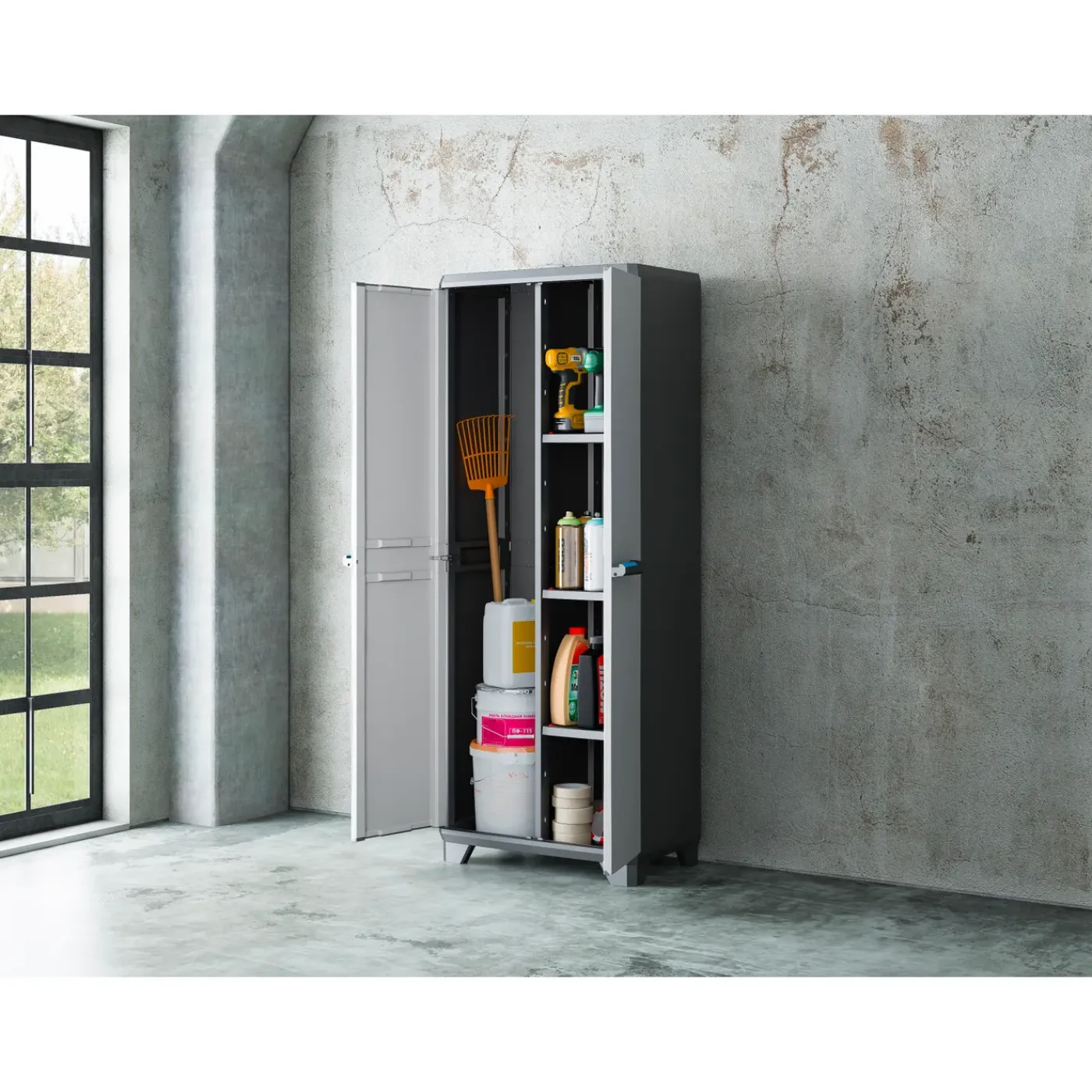 Keter Linear Opbergkast Utility - Bezemkast - 3 Planken