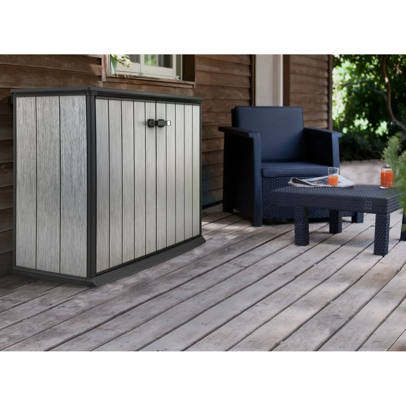 Keter opbergkast Patio Store - Kunststof - Grijs - 1000L