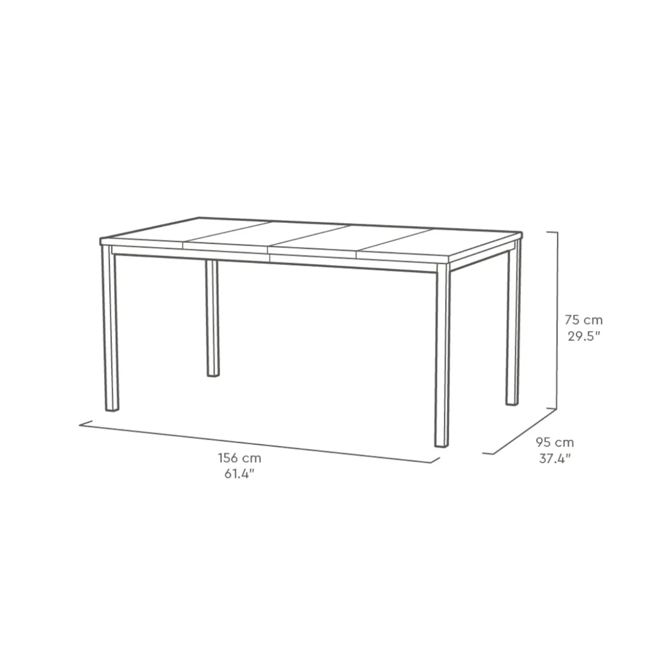 Keter Signature Porto Tafel - 160x95x75cm - Ashwood