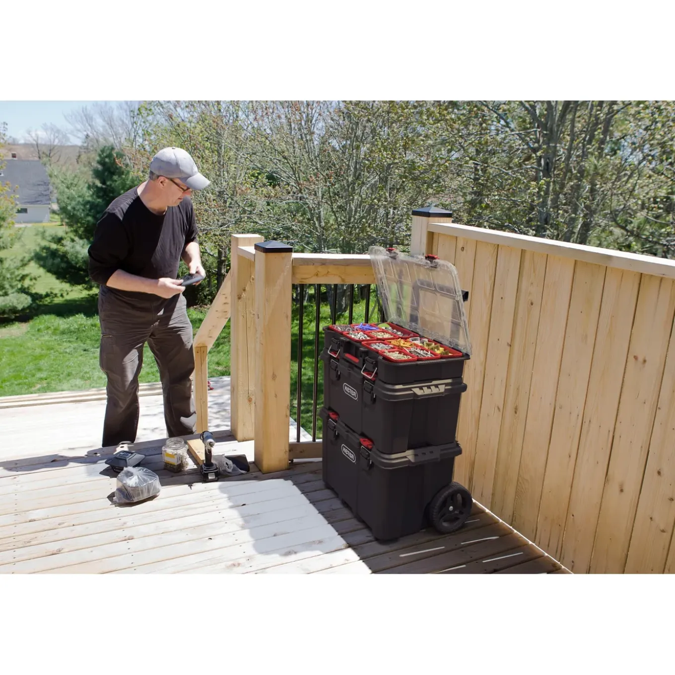 Keter Stack & Roll Gereedschapswagen - 52,5x41x69,4 Cm - Zwart