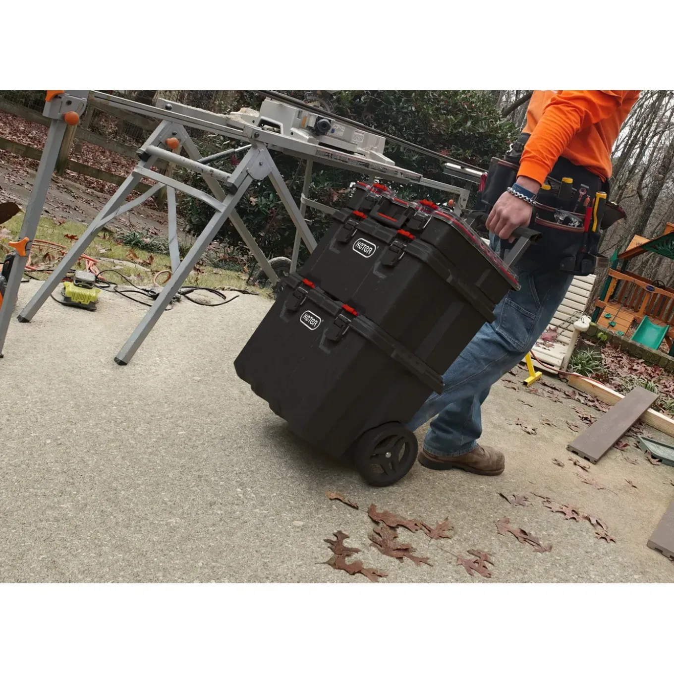 Keter Stack & Roll Gereedschapswagen - 52,5x41x69,4 Cm - Zwart