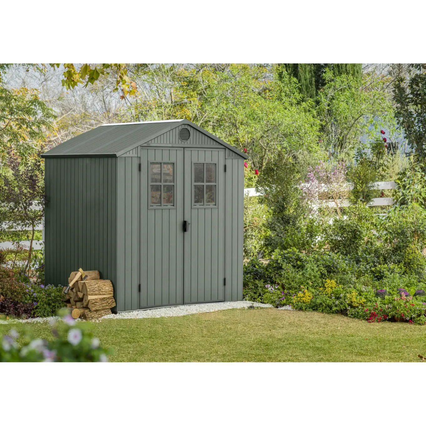 Keter - Tuinhuis Darwin 66 - Kunststof - Groen - 190x183x221cm - 3,48m²