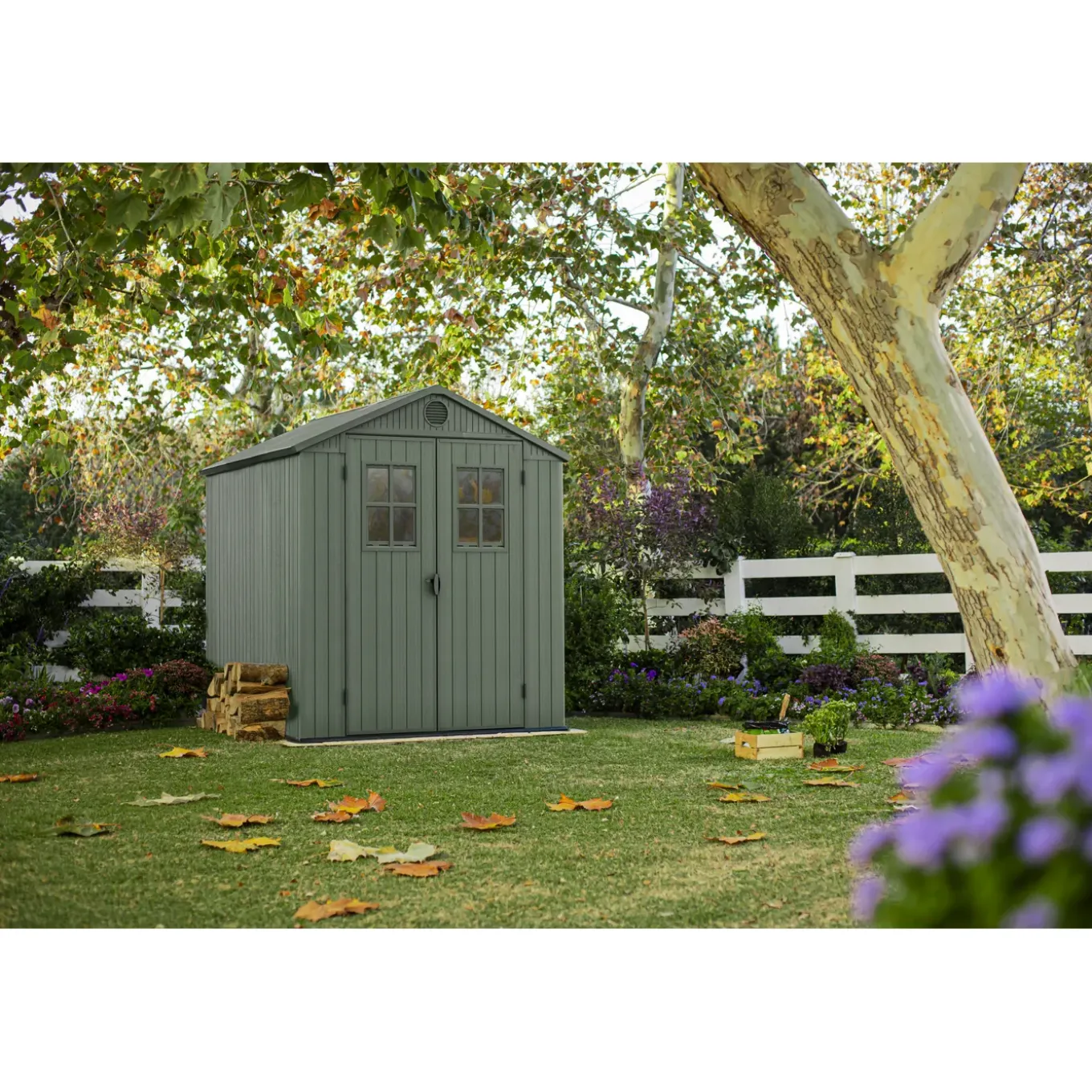 Keter - Tuinhuis Darwin 66 - Kunststof - Groen - 190x183x221cm - 3,48m²