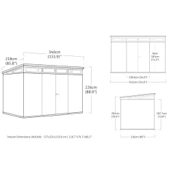 Keter Venetian Pent 117 Tuinhuis - 342x218x226 - Bruin