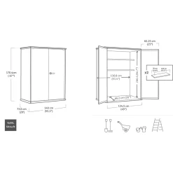 Keter Venetian Tuinkast - 140x73.6x170.4cm - Bruin