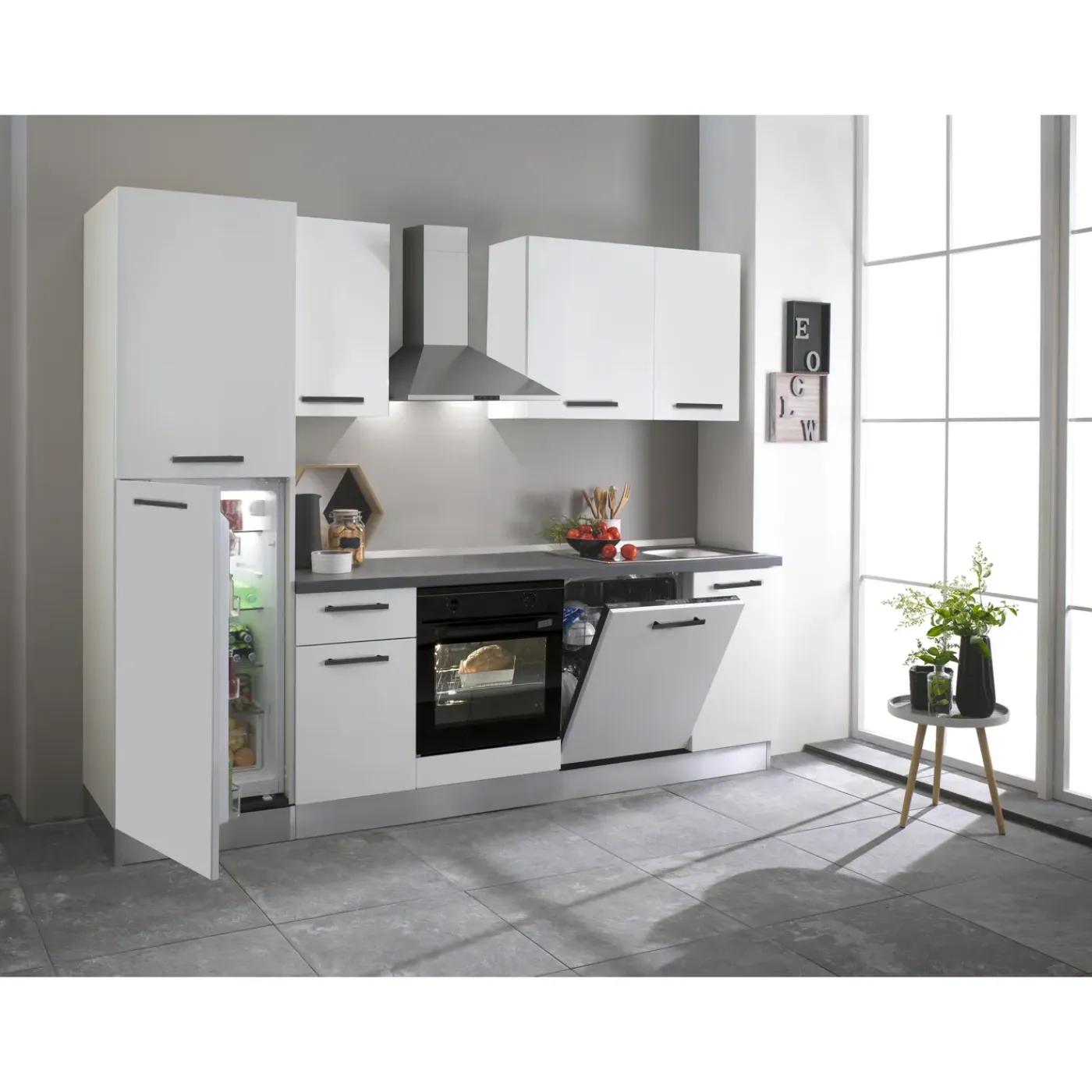 Overig Keukenblok Giorgia 270cm mat wit | inclusief apparatuur