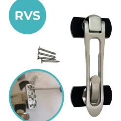 Kierr Safe RVS - Kierstandhouder voor Deurbeveiliging - Deurbegrenzer - Inbraakpreventie