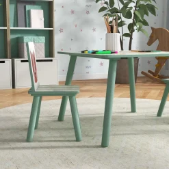Kinderspeelgroep 3-8 Jaar - 1 Tafel En 2 Stoelen - Dierenmotief - Groen