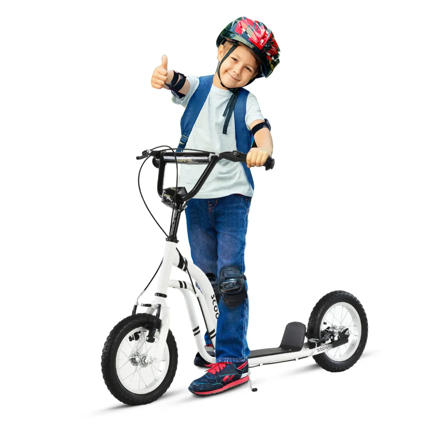 Kinderstep Met Luchtbanden Verstelbaar Wit