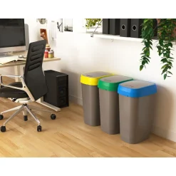 Kis Afvalscheidingsbak Dual Swing - Kunststof - Geel - 31x42x62cm - 50L