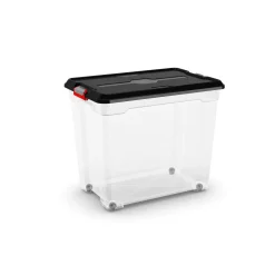 Kis Moover XXL opbergbox 80L transparant/zwart