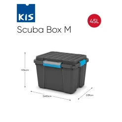 KIS Scuba opbergbox M - 45L Zwart/Blauwe