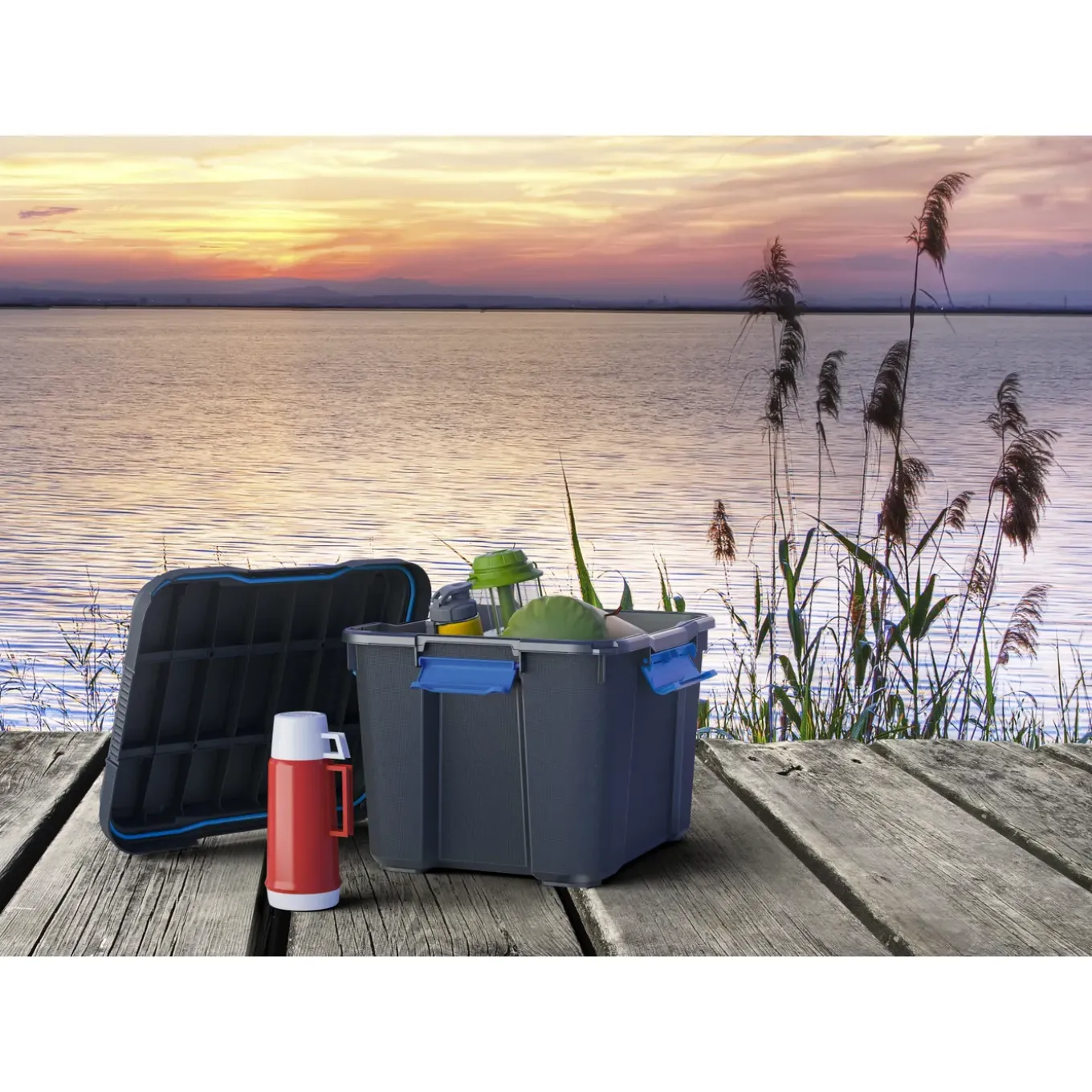 KIS Scuba opbergbox M - 45L Zwart/Blauwe