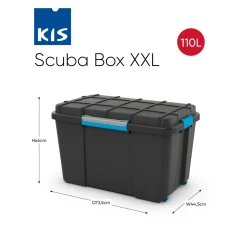 KIS Scuba opbergbox XL 110L zwart/blauwe