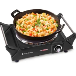 Kitchenbrothers Elektrische Kookplaat - 1 Pit - 1500w - Zwart
