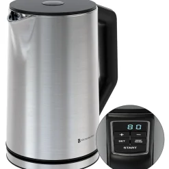 Kitchenbrothers Waterkoker - Elektrisch - 1,5l - Temp.regeling - Dubbelwandig - Rvs