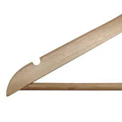 Kledinghangers Spaceo - Hout - draaibare haak, met inkepingen - Naturel - Set van 4