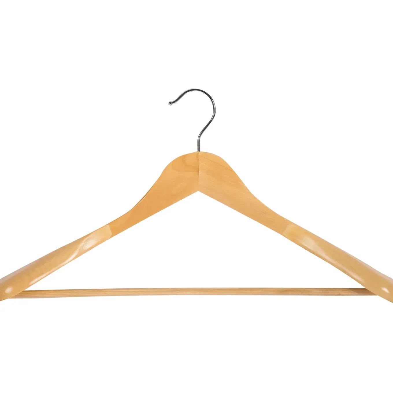 Kledinghangers Spaceo - Hout - draaibare haak, brede schouders - Naturel - Set van 1