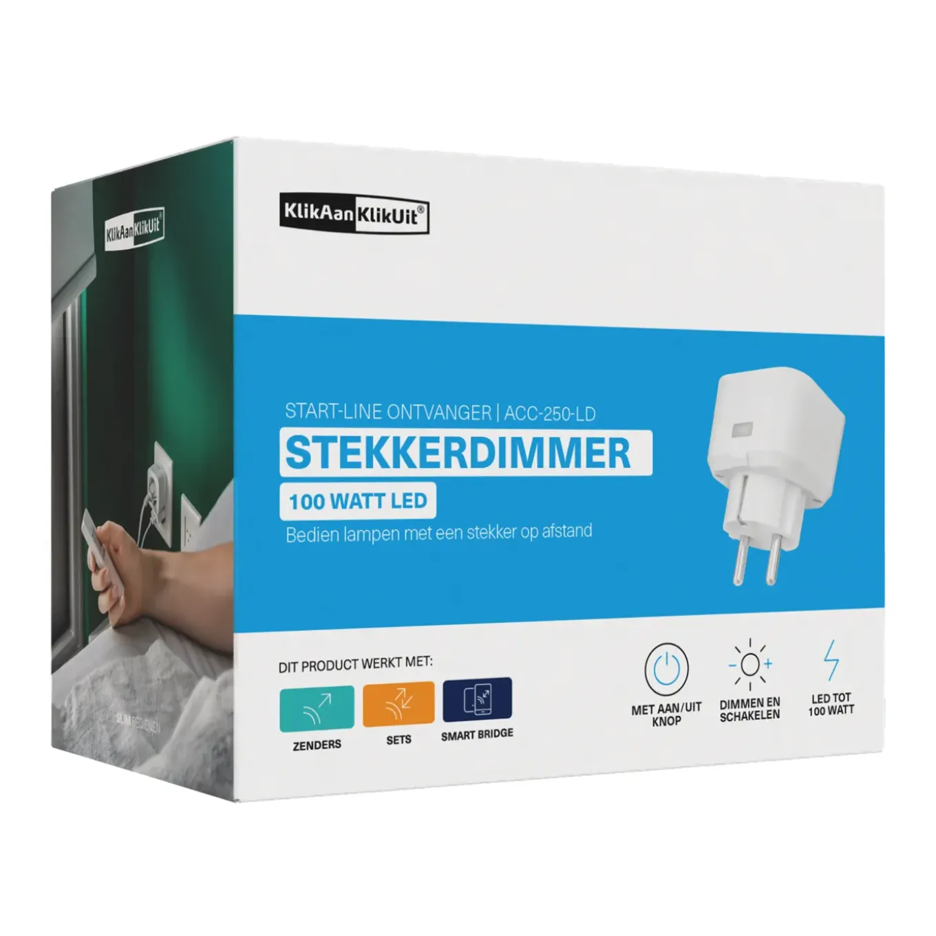 KlikAanKlikUit Stekkerdimmer - 100 Watt led | ACC-250-LD