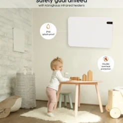 Könighaus Infrarot Könighaus 450w Smart Dual-infraroodverwarming Wit Met Dispaly - Vrijstaand/wandmontage