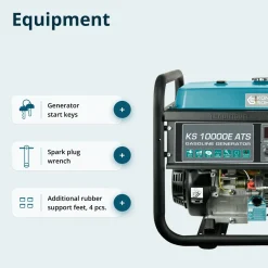 Könner & Söhnen Benzinegenerator Ks 10000e Ats Maximaal Vermogen 8 Kw