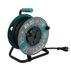 Könner & Söhnen Kabelhaspel Ks Cr-25m, 25 M 3x2,5mm², 3g2,5, 4 Stopcontacten, Ip44, H07rn-f, 3600 W