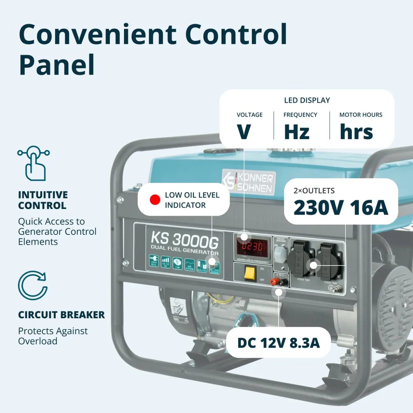 Könner & Söhnen Lpg/benzinegenerator Ks 3000g Maximaal Vermogen 3 Kw