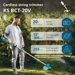 Könner & Söhnen Snoerloze Bosmaaier En Grastrimmer Ks Bct-20v | Excl. Accu En Snellader