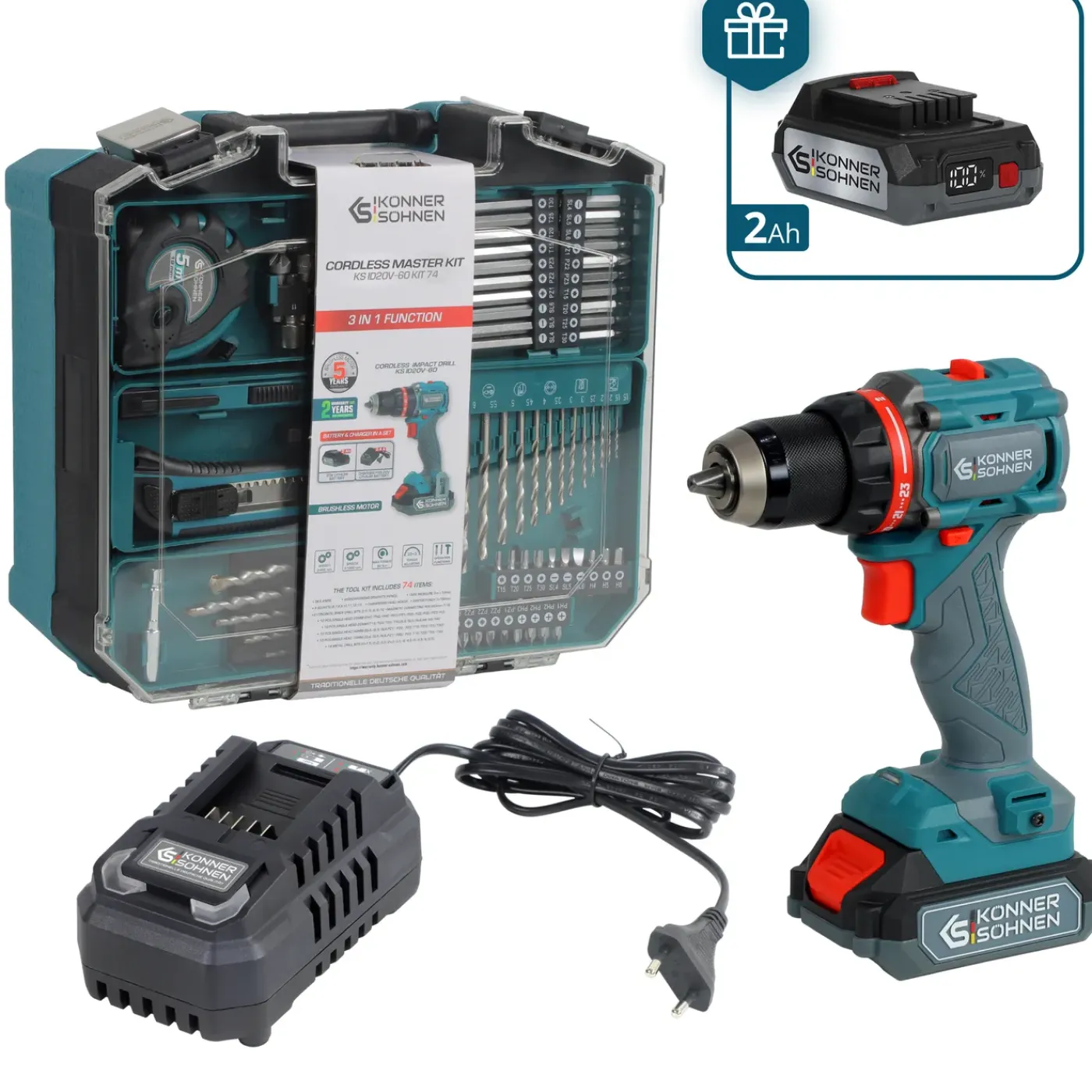 Könner & Söhnen Snoerloze Master Set Ks Id20v-60 Kit 74 Plus