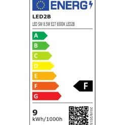 Kobi Led Lamp E14 - 9w 806lm 6500k - Koel Wit Licht - Vervangt 70w - Kaarslamp C37 - 1 Stuk