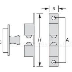 Yachtsupplier Kogelsnapslot Messing 50x9 - 2 Stuks