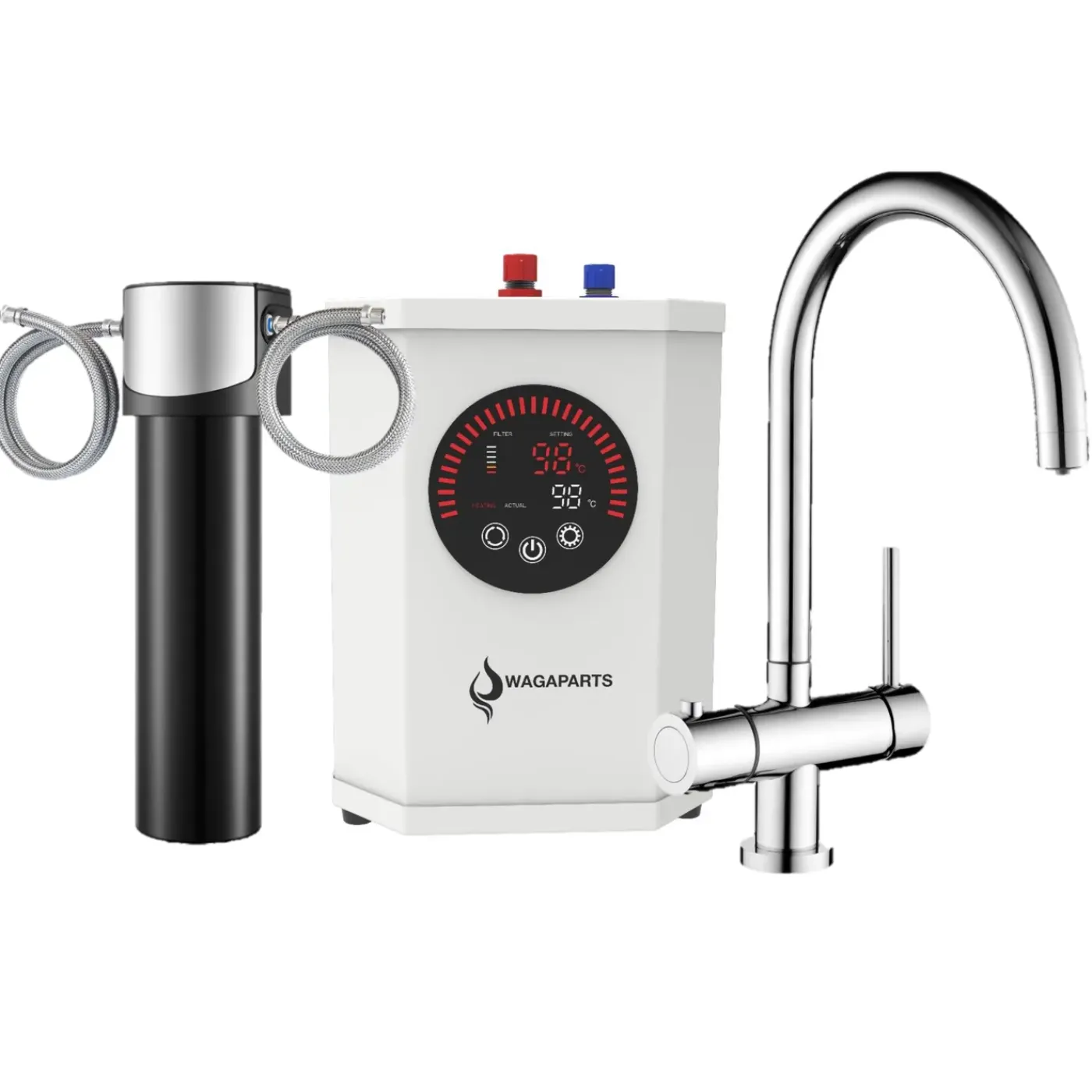 Wagaparts Kokend Heet Waterkraan -chroom (d7a902c) Incl. Boiler En Gratis Filter, Gratis Verzending