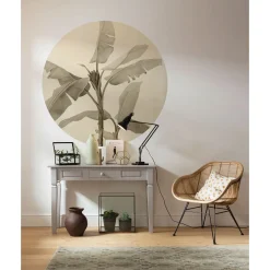 Komar Zelfklevende Behangcirkel Bananenplant Lichtbeige - Diam. 125 Cm - 611167