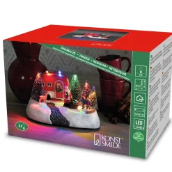 Konstsmide Kerstdorp Tafereel - Kerstman -caravan - 18,5 Cm - Led