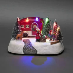 Konstsmide Kerstdorp Tafereel - Kerstman -caravan - 18,5 Cm - Led