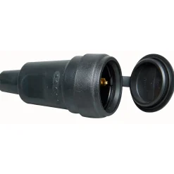 Kopp aardingsstekker rubber IP44 zwart