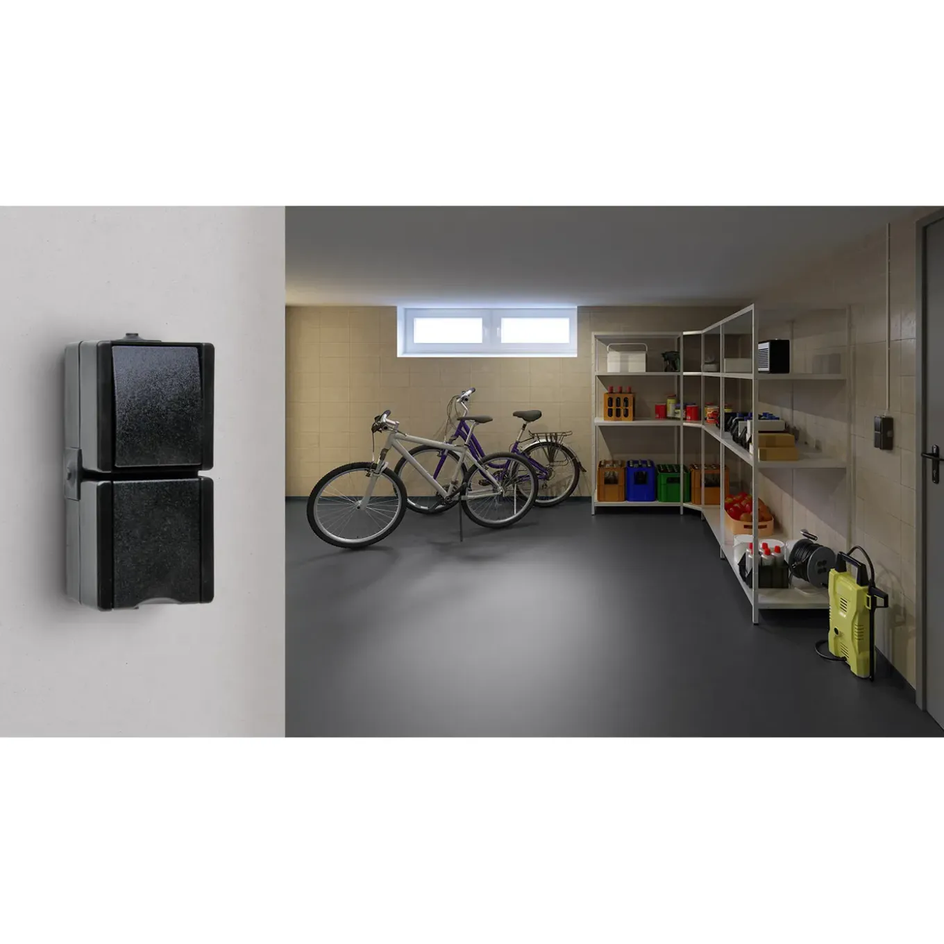 Kopp combinatie verticaal proAQA geaard IP44 zwart