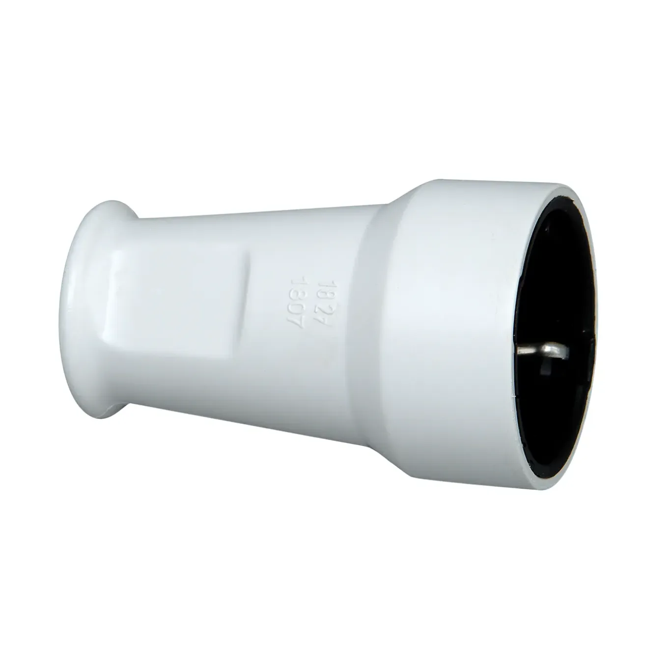 Kopp contrastekker randaarde PVC wit