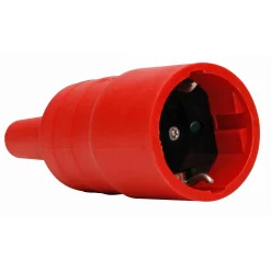 Kopp contrastekker randaarde rubber groot model rood